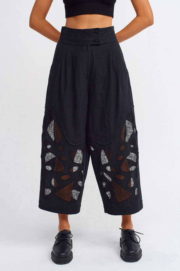 NU Transparent Detail Trousers Black