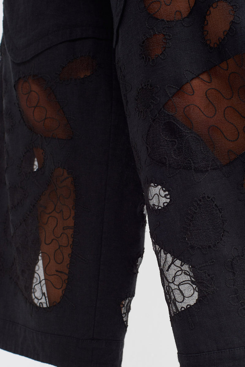 NU Transparent Detail Trousers Black