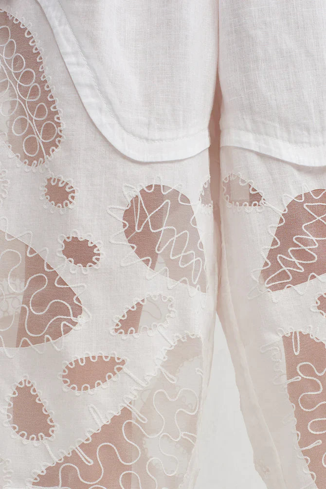 NU Transparent Detail Trousers Off White