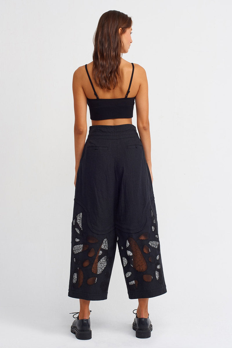 NU Transparent Detail Trousers Black