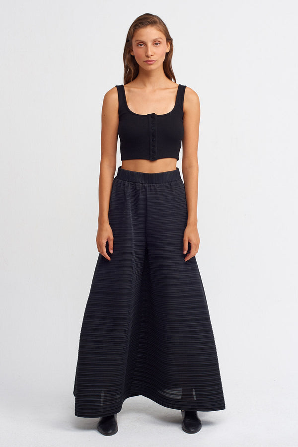 NU High Waist Loose Fit Trousers Black