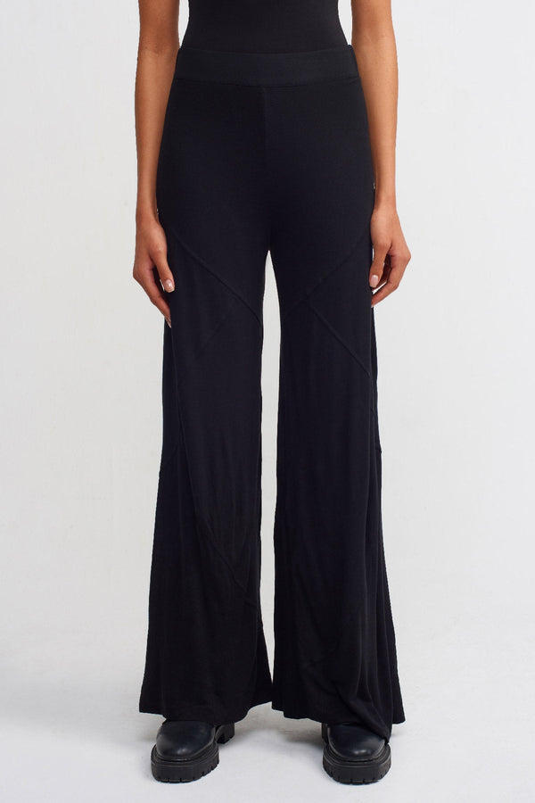NU Solid Wide Leg Trousers Black
