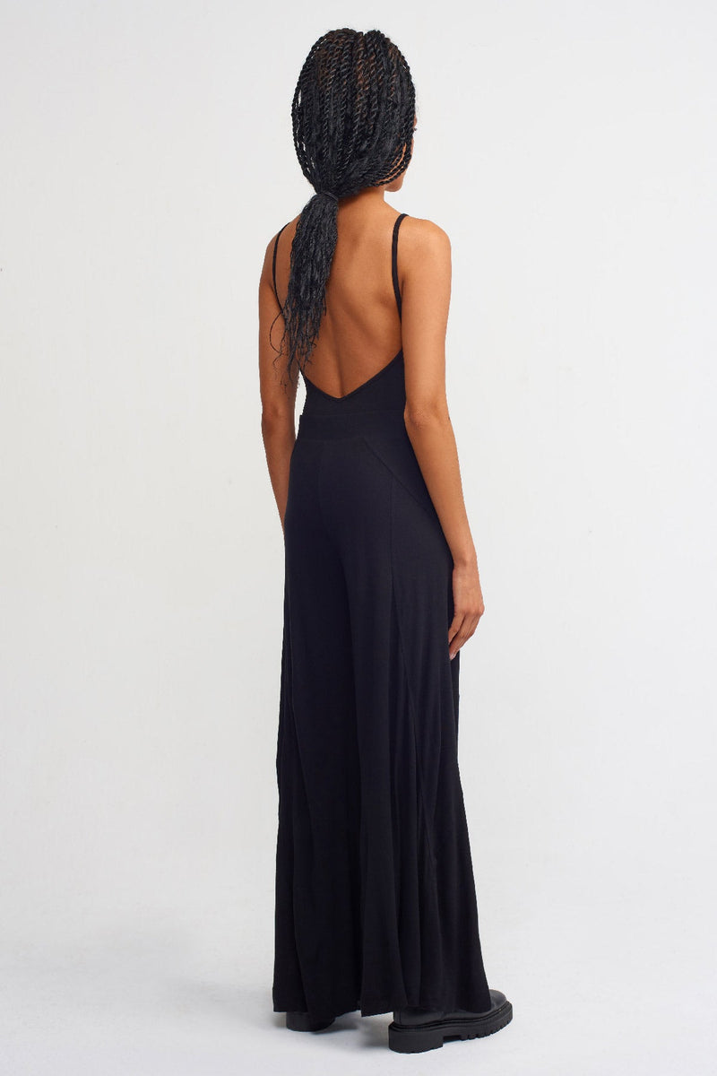 NU Solid Wide Leg Trousers Black