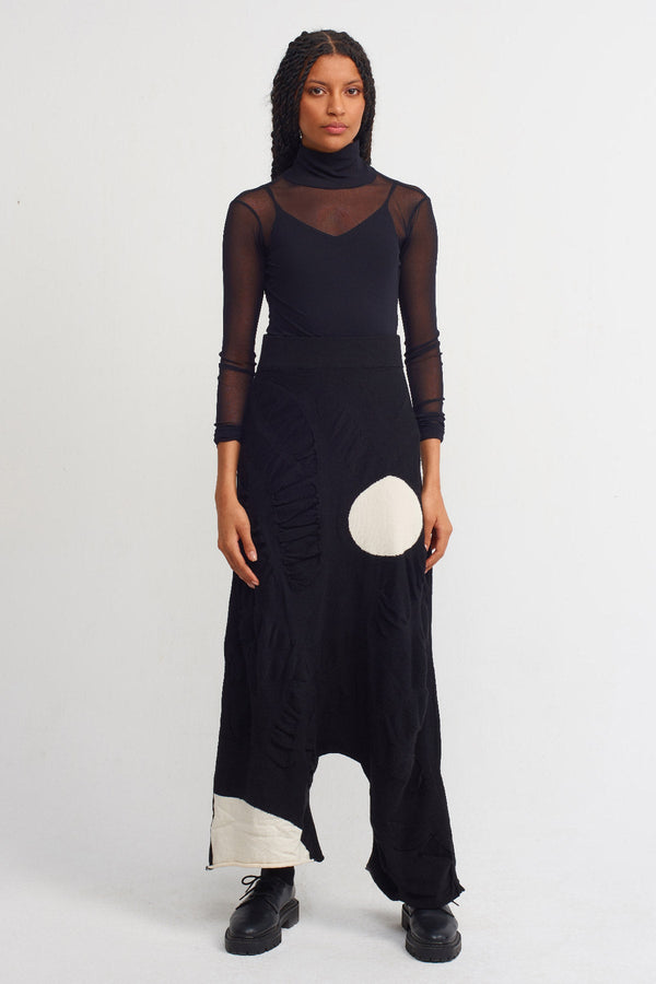 NU Two-Toned Harem Knit Trousers Natural/Black