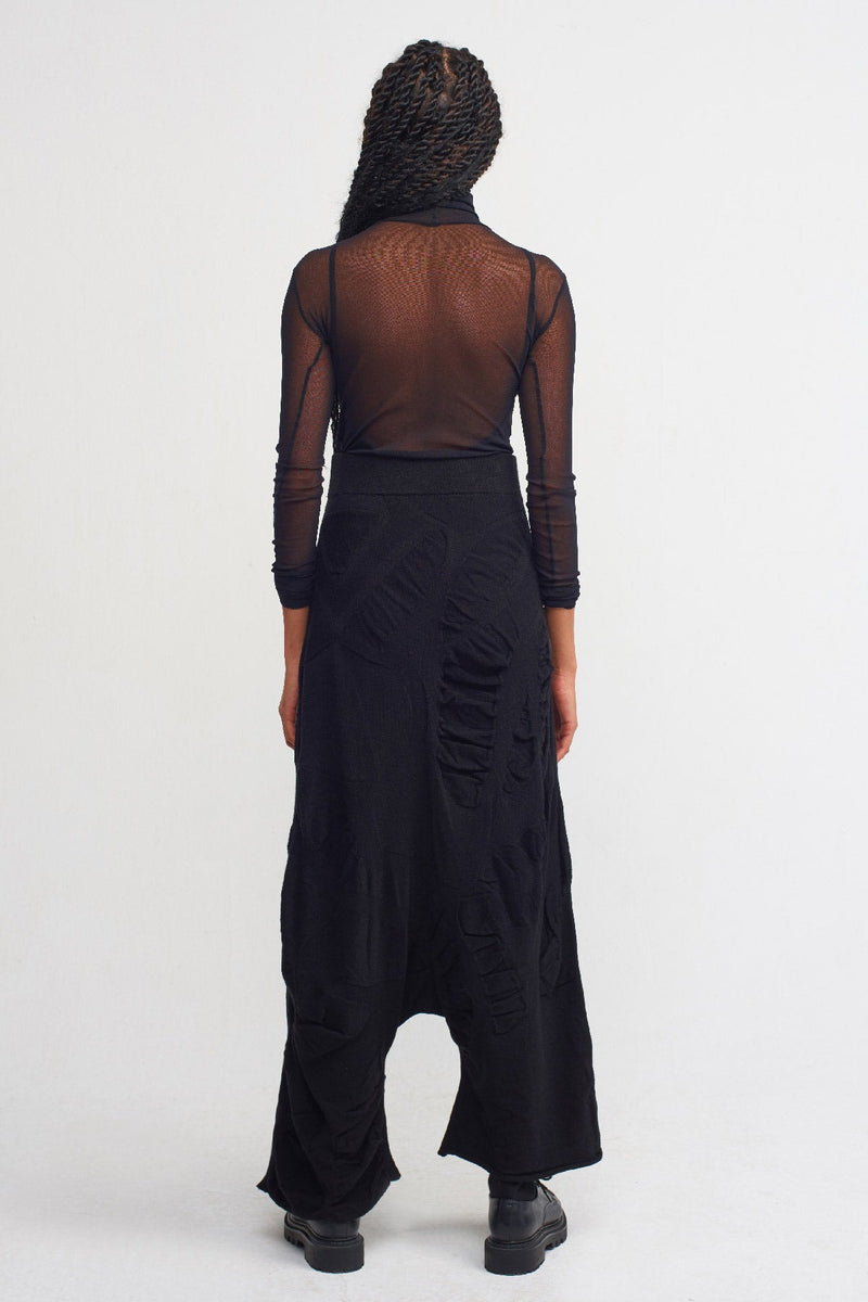 NU Two-Toned Harem Knit Trousers Natural/Black
