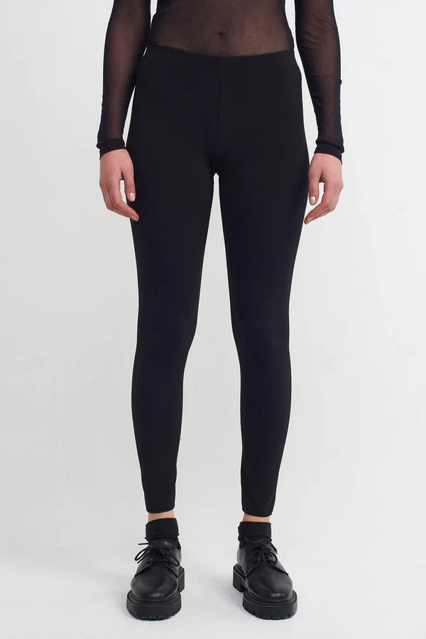 NU Elasticated Waist Solid Leggings Black