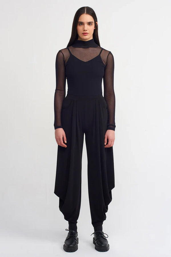 NU Elasticated Waist Solid Trousers Black