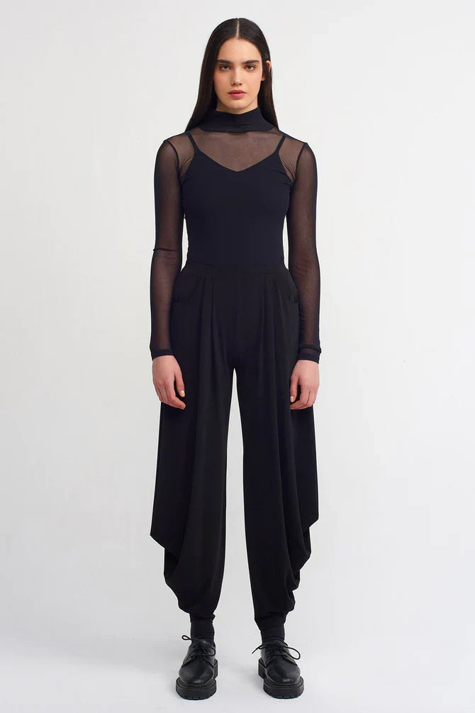 NU Elasticated Waist Solid Trousers Black