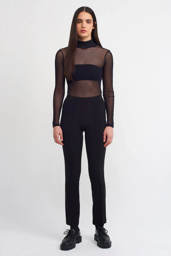 NU Elasticated Waist Solid Leggings Black