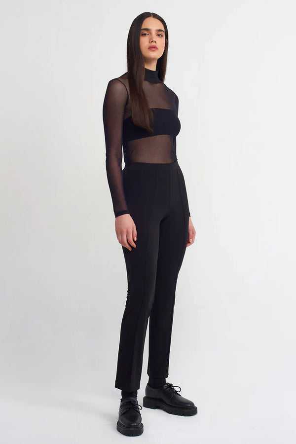 NU Elasticated Waist Solid Leggings Black