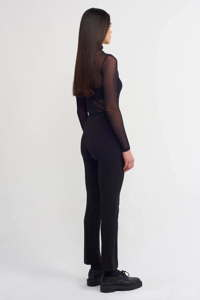 NU Elasticated Waist Solid Leggings Black