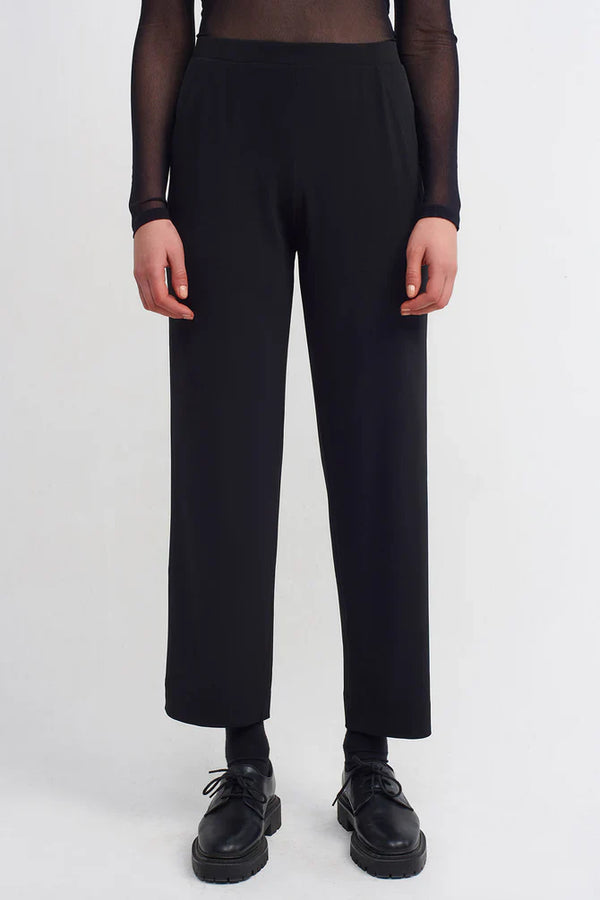 NU Elasticated Waist Solid Trousers Black