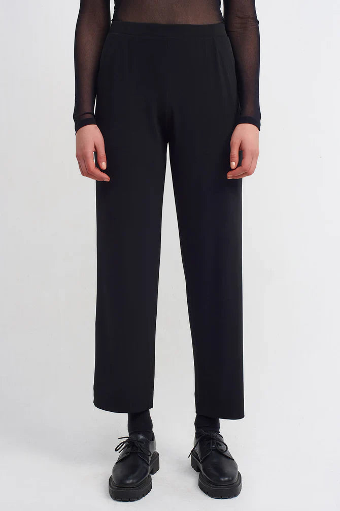 NU Elasticated Waist Solid Trousers Black