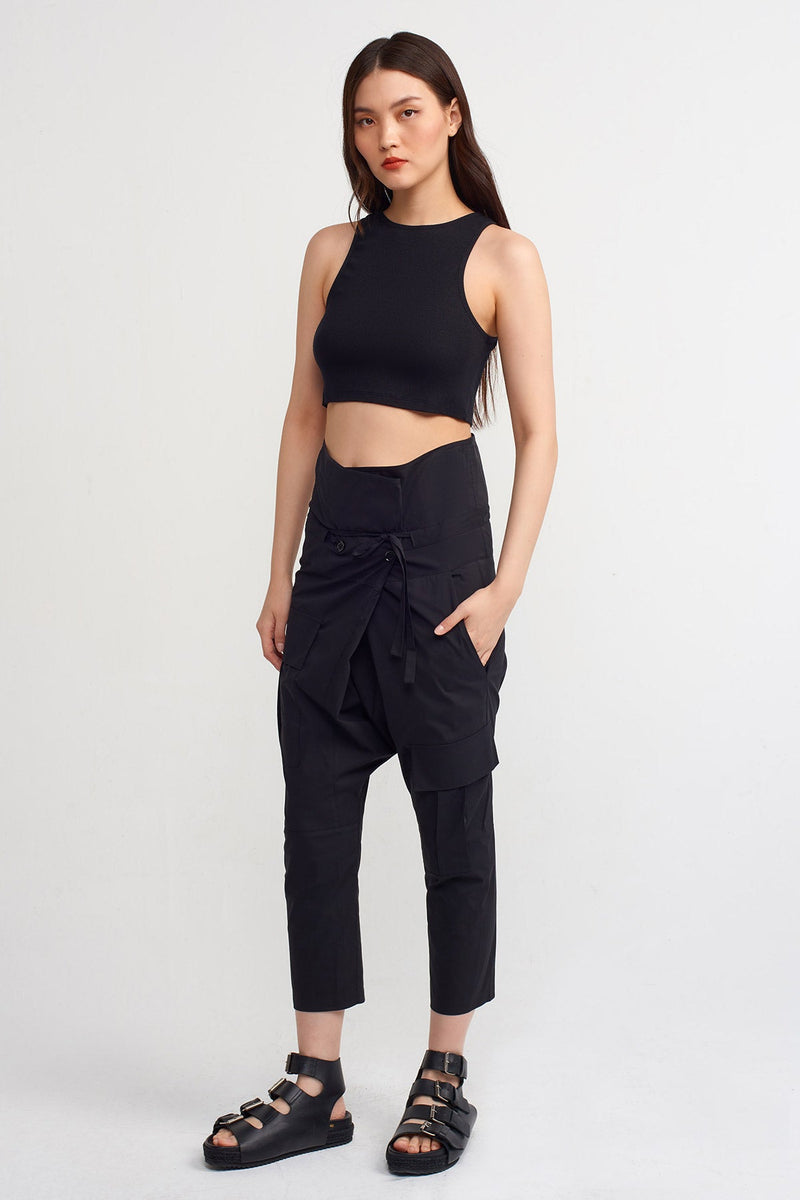 NU Solid Slim Fit Trousers Black