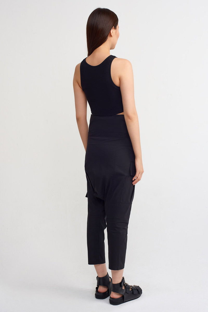 NU Solid Slim Fit Trousers Black