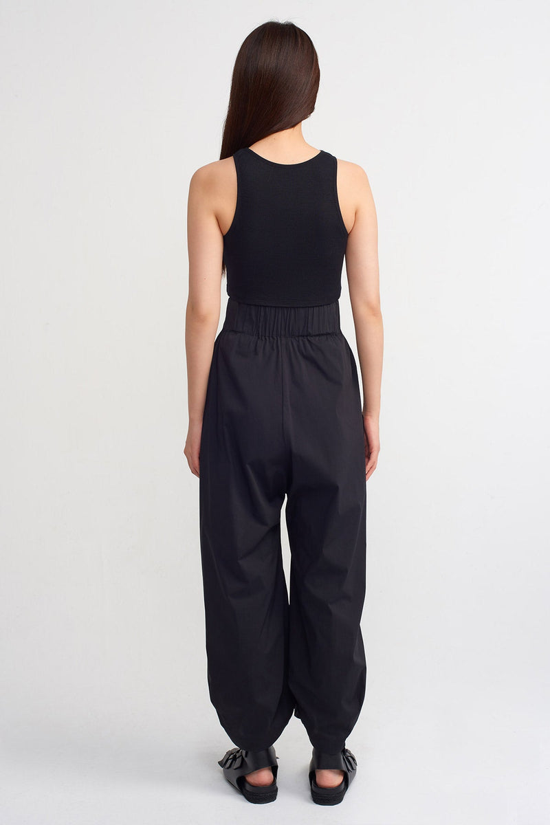 NU High Waist Loose Trousers Black