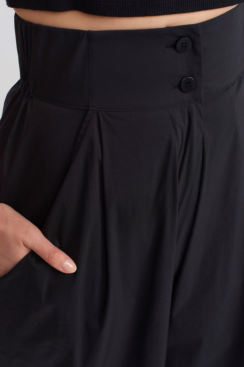 NU High Waist Loose Trousers Black