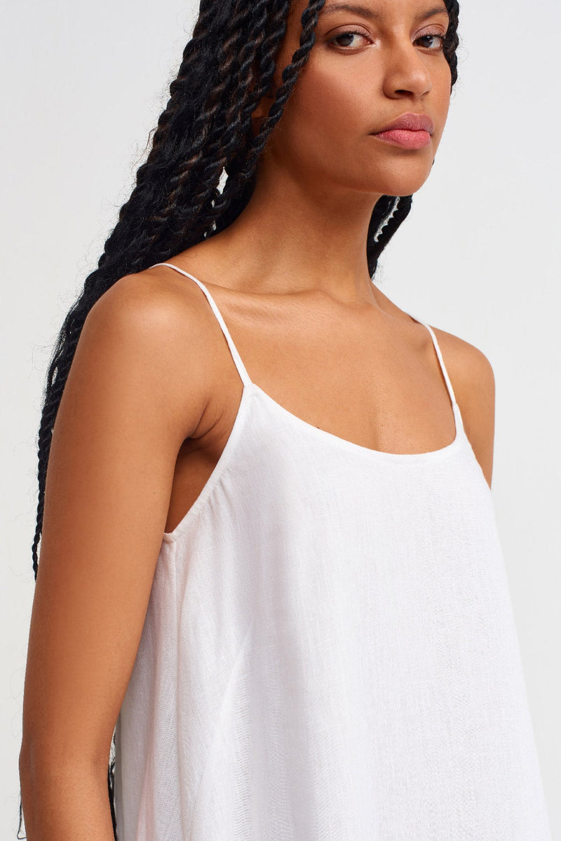 NU Thin Strap Maxi Dress Offwhite/Black