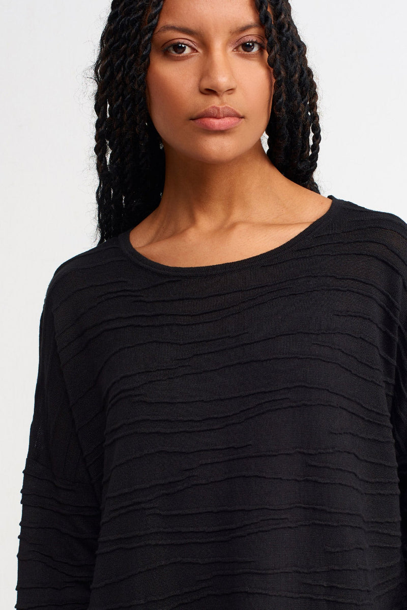 NU Solid Knitted Midi Dress Black