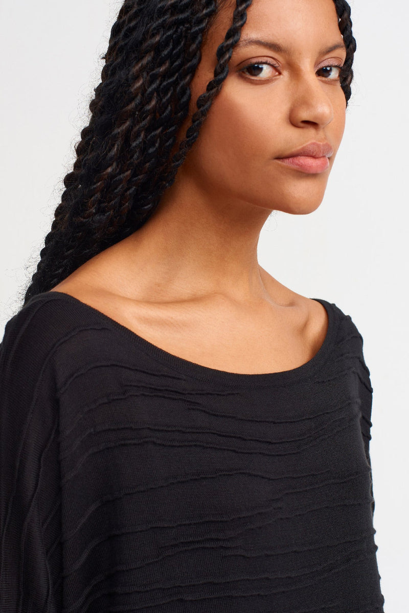 NU Solid Knitted Short Dress Black