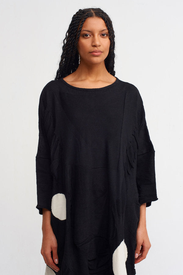 NU Two-Toned Knitted Dress Natural/Black
