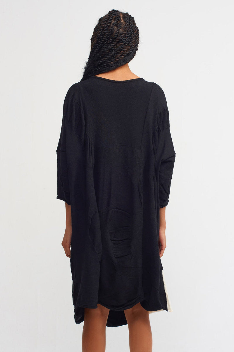 NU Two-Toned Knitted Dress Natural/Black