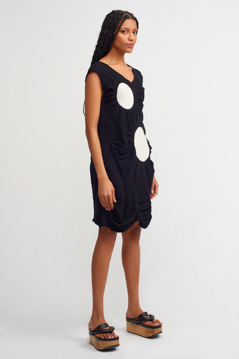 NU Two-Toned Knitted Dress Natural/Black