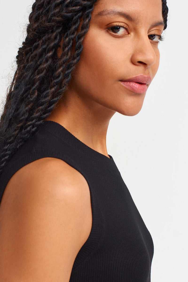 NU Ribbed Slim Fit Maxi Dress Black