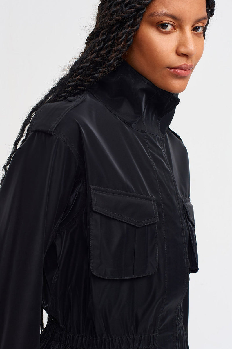 NU Solid Cargo Jumpsuit Black