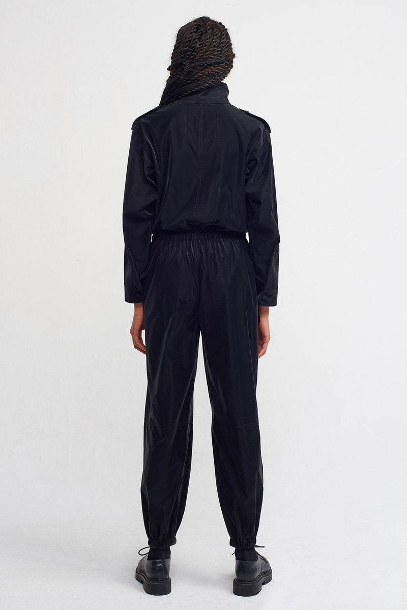 NU Solid Cargo Jumpsuit Black