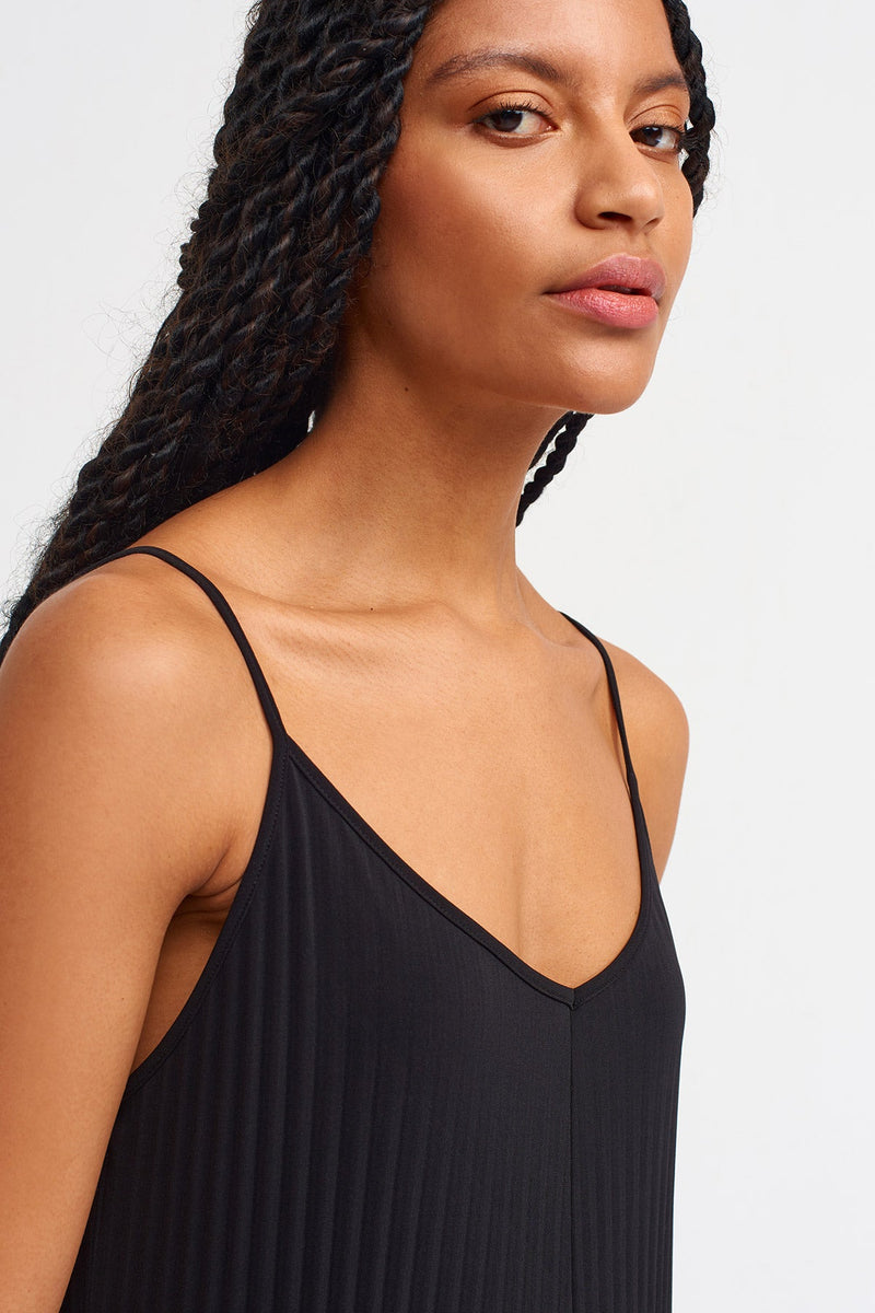 NU Thin Strap Ribbed Jumpsuit Black