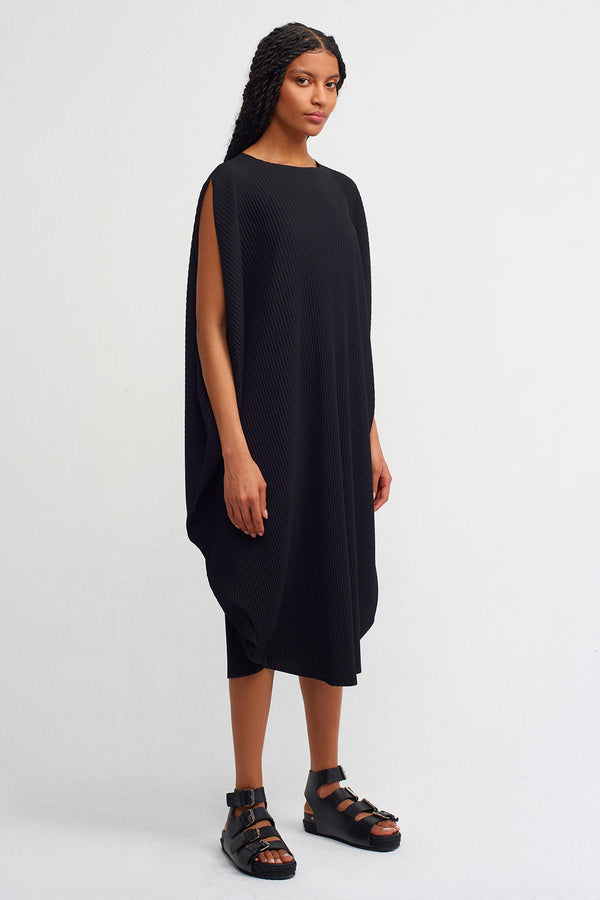 NU Ribbed Sleeveless Midi Dress Black