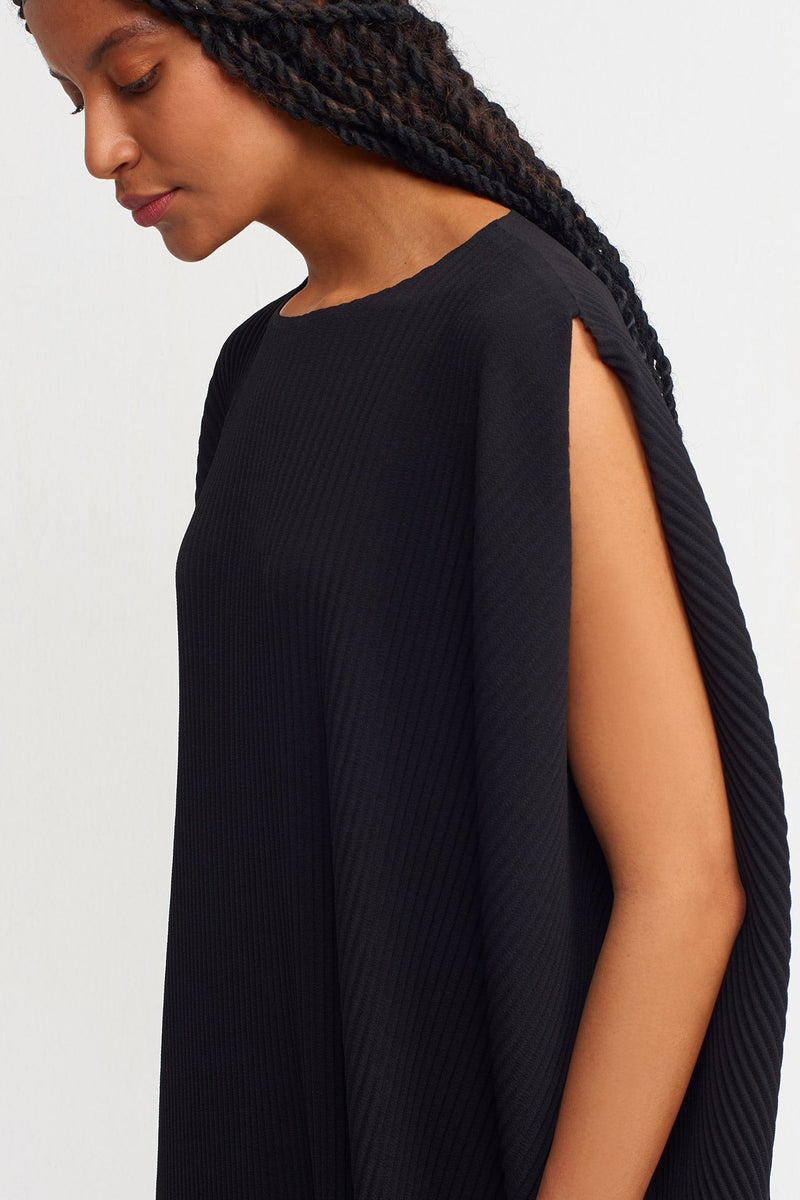 NU Ribbed Sleeveless Midi Dress Black