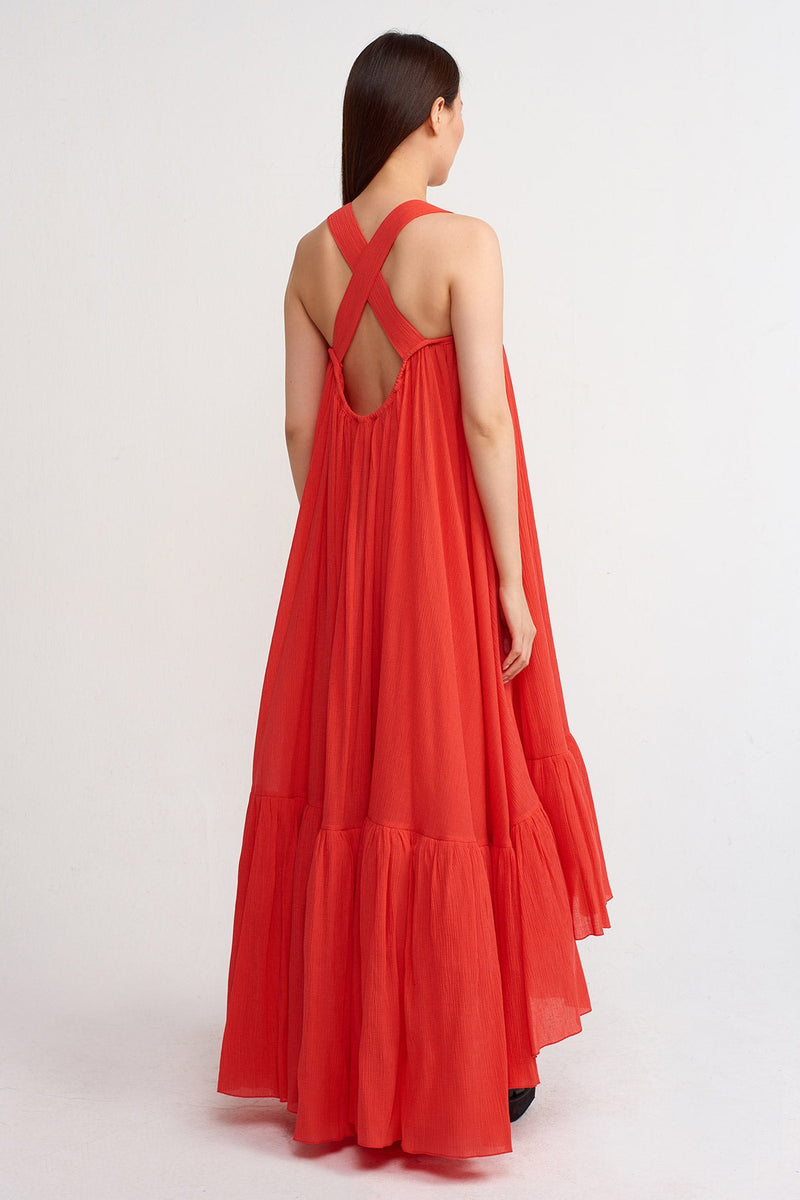 NU Criss Cross Strap Maxi Dress Orange