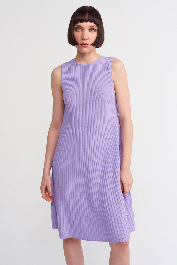 NU Solid Knitted Midi Dress Lilac