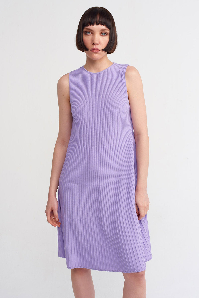 NU Solid Knitted Midi Dress Lilac
