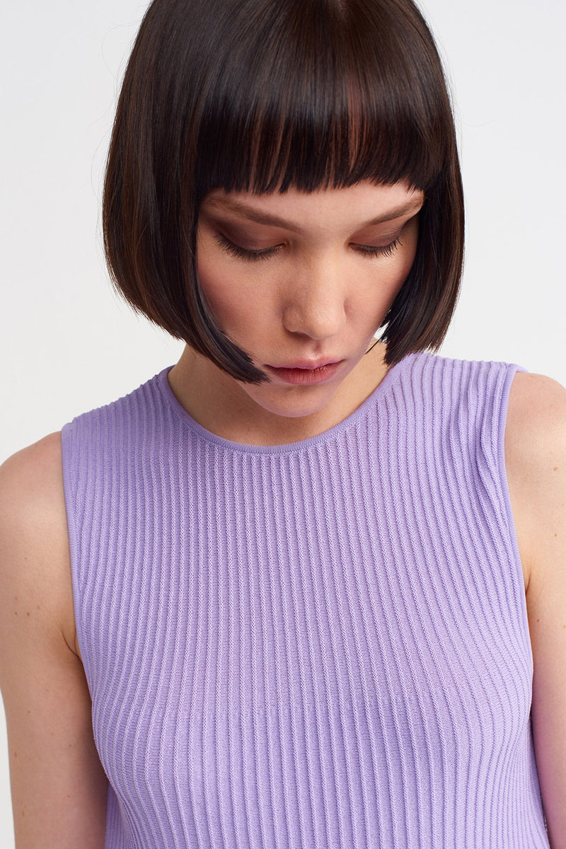 NU Solid Knitted Midi Dress Lilac