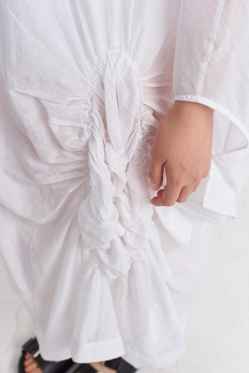 NU V-Neck Maxi Kaftan Dress Off White