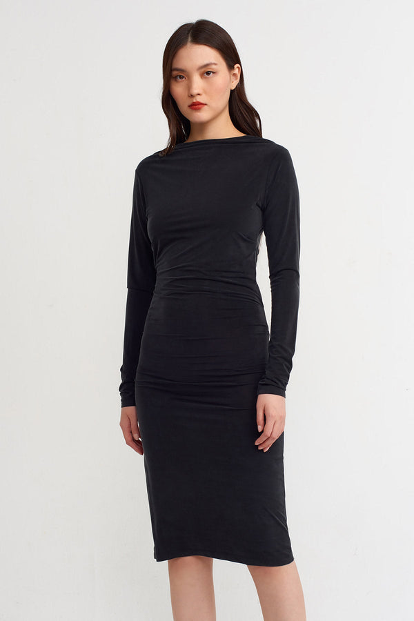 NU Double-Breasted Midi Dress Black
