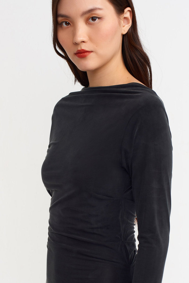 NU Double-Breasted Midi Dress Black