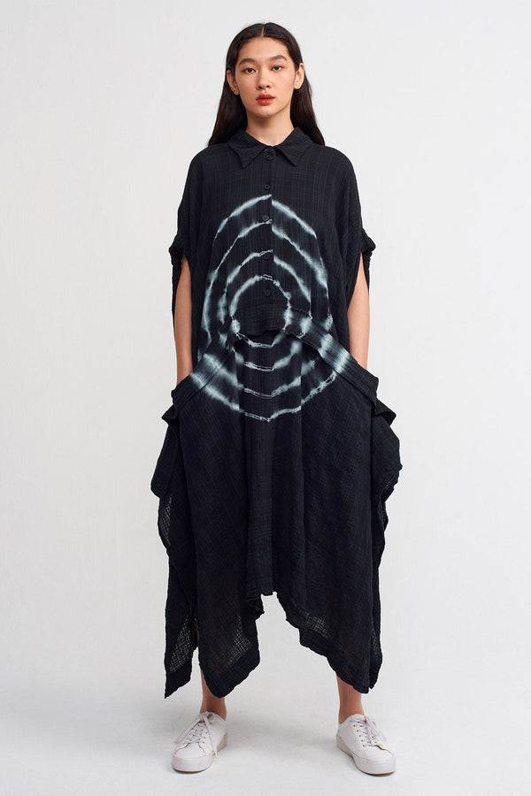 NU Printed Maxi Oversize Dress Black/Offwhite