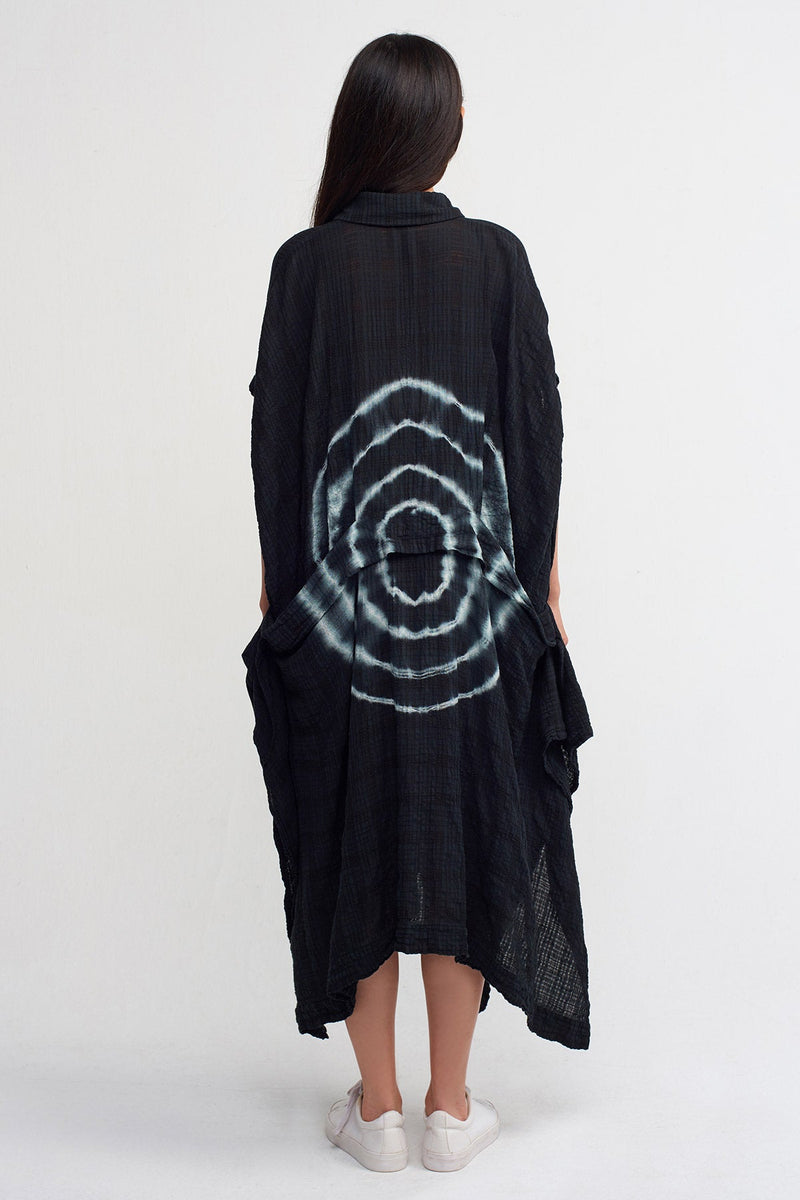 NU Printed Maxi Oversize Dress Black/Offwhite
