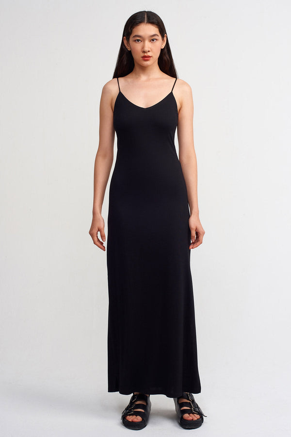 NU Thin Strap Maxi Dress Black