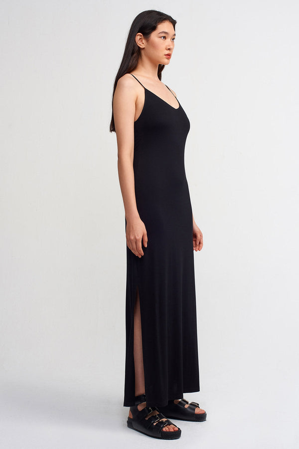 NU Thin Strap Maxi Dress Black