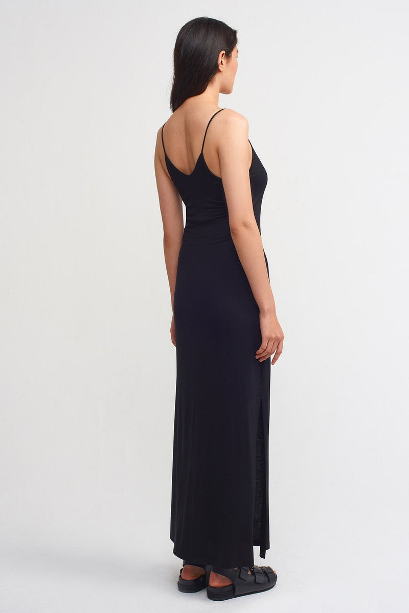 NU Thin Strap Maxi Dress Black