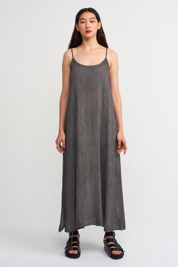 NU Strappy Side Slit Dress Black