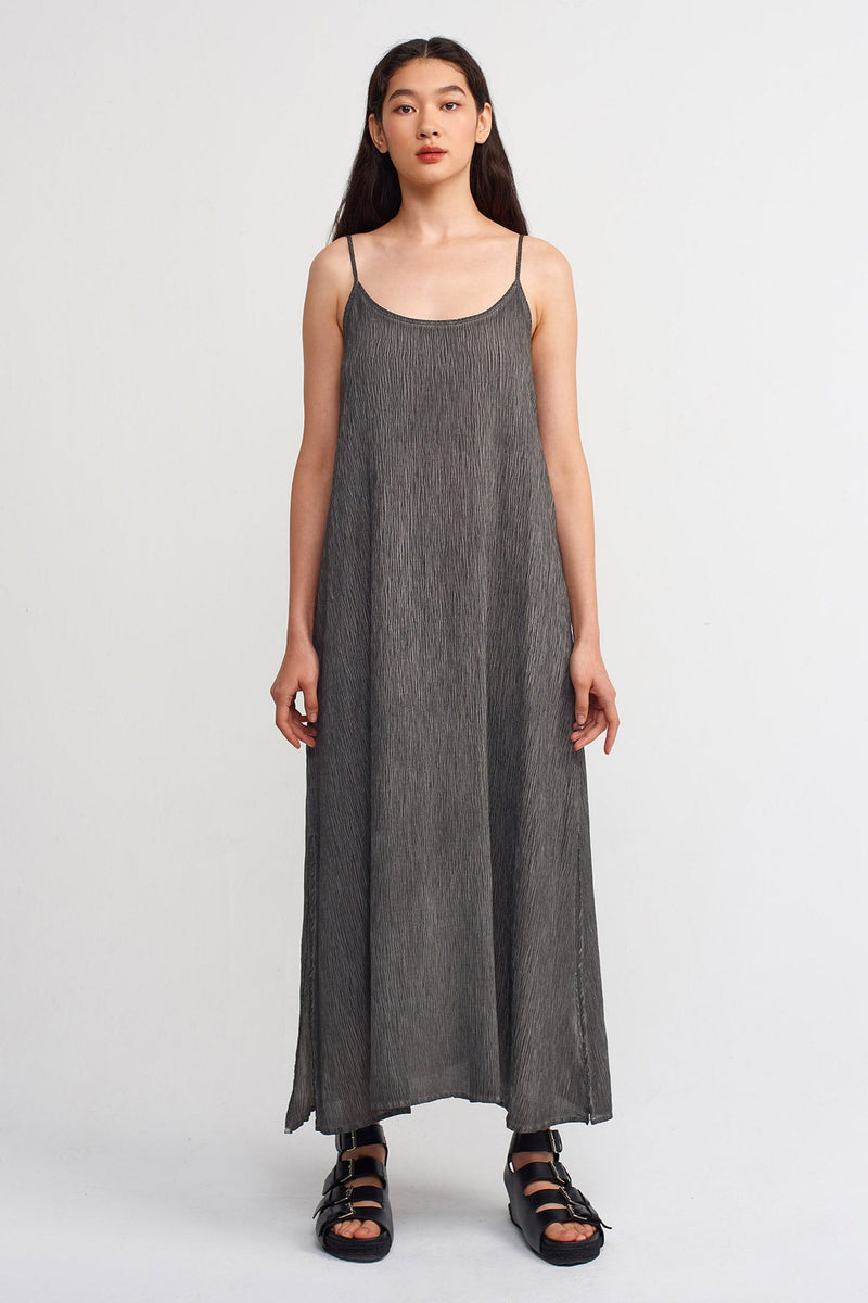 NU Strappy Side Slit Dress Black