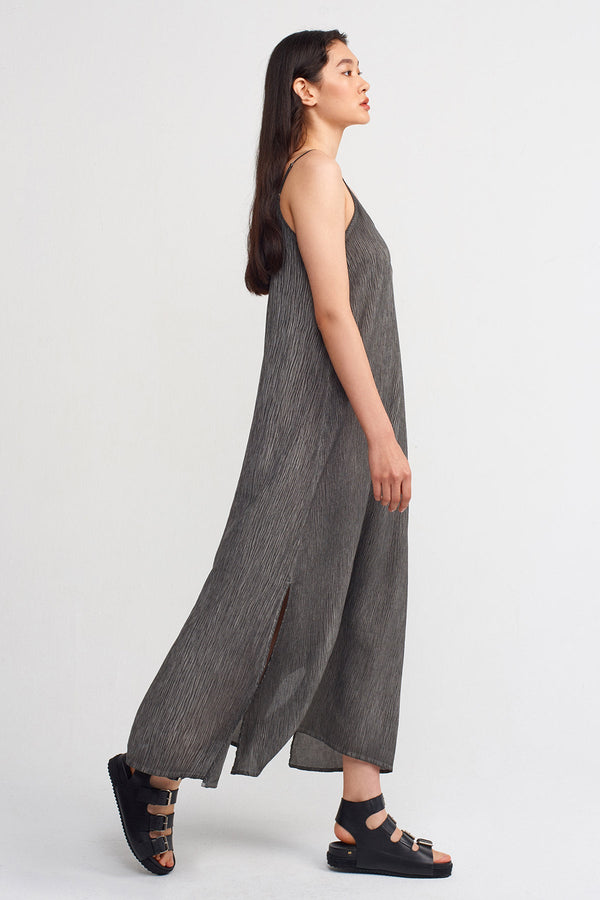 NU Strappy Side Slit Dress Black