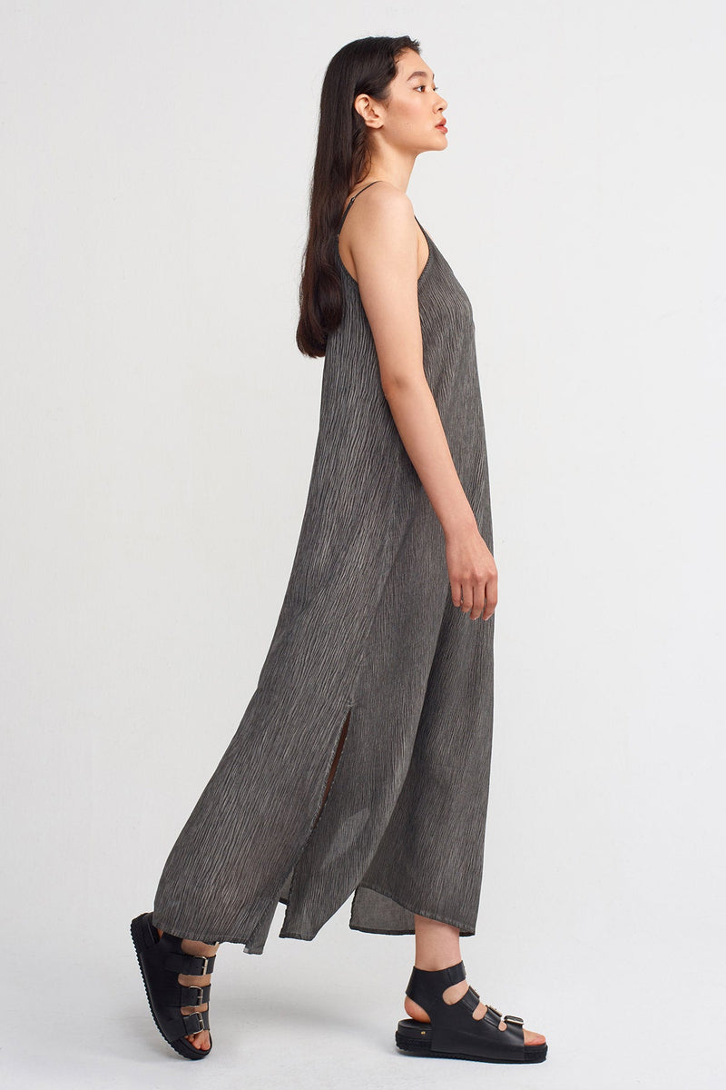 NU Strappy Side Slit Dress Black