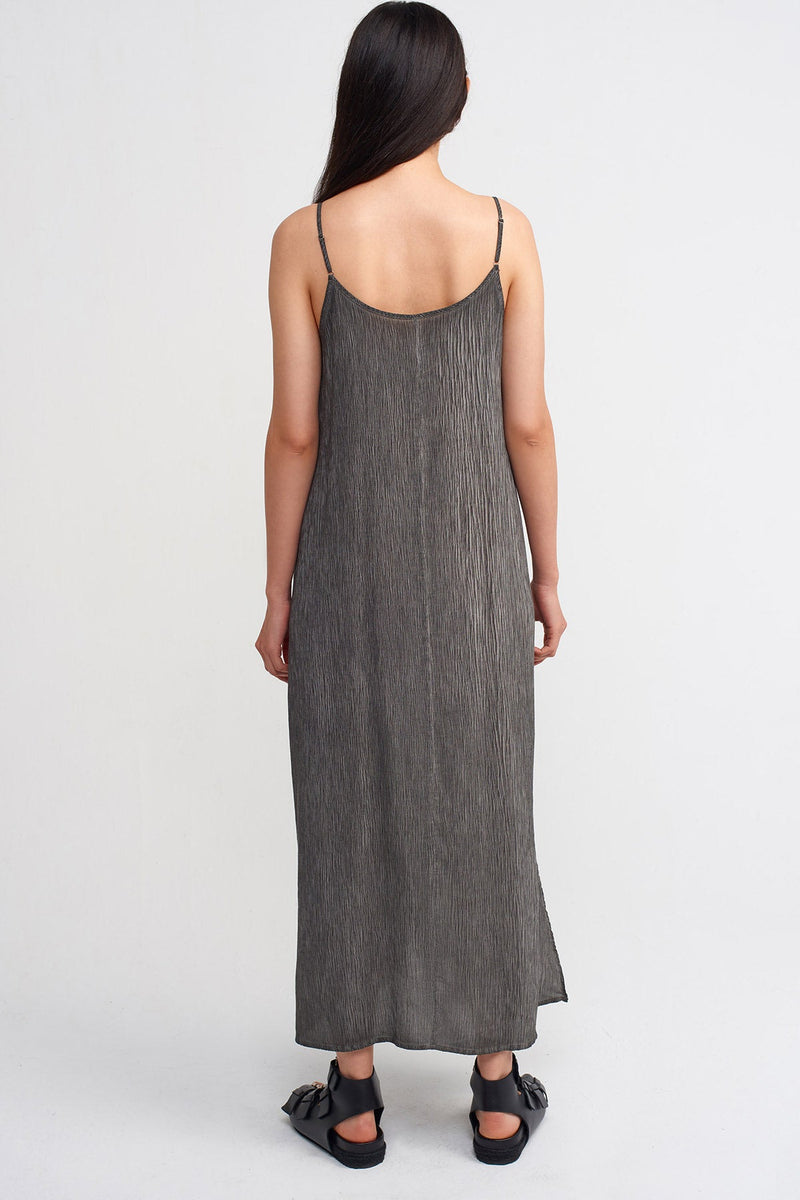 NU Strappy Side Slit Dress Black